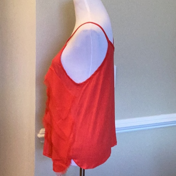 Logix size large red tank top with spaghetti straps & decorated w/strips of ray - Picture 3 of 9